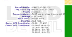 0.78 Acres – 5095 Ioor Ave Bay St Louis, MS 39520 – Hancock County 